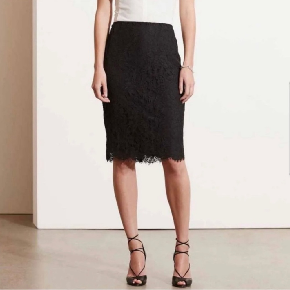 Lauren Ralph Lauren, black lace skirt. Size 8